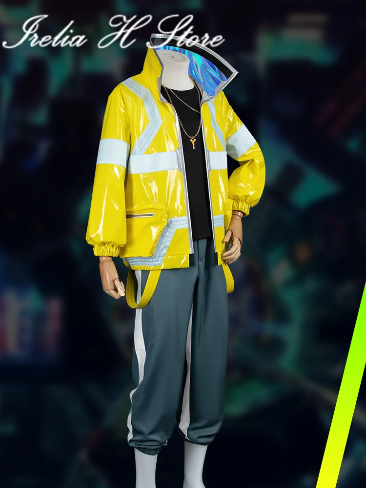Irelia H Store cyber 2077 punk David Martinez Cosplay Costume Halloween Costumes man winter Jacket coat image 5