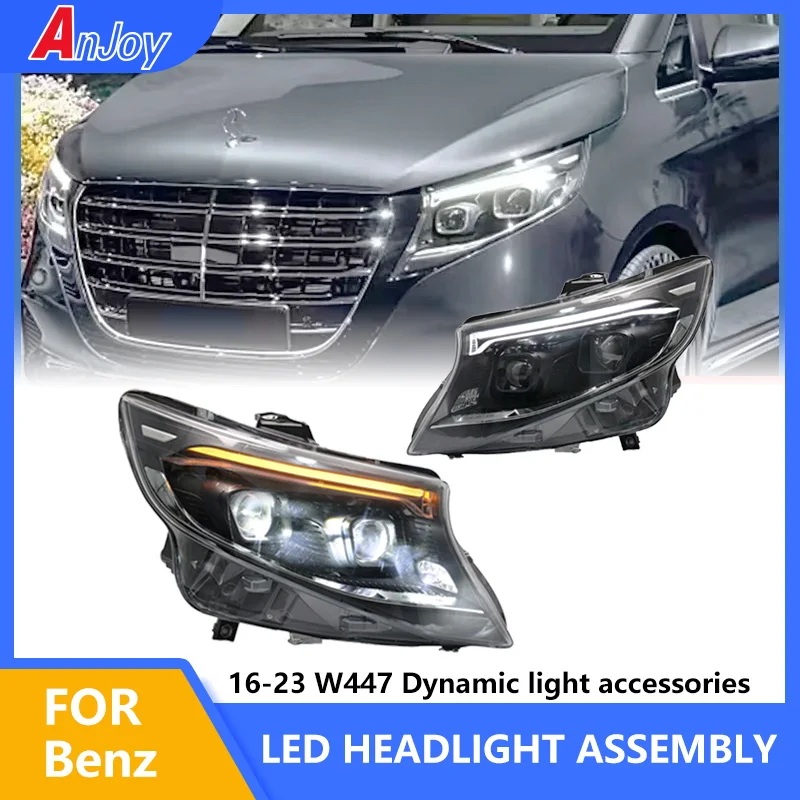 

High quality For Mercedes Benz Vito 16-23 headlight assembly Vito modified LED lens daytime running lights old to new tool