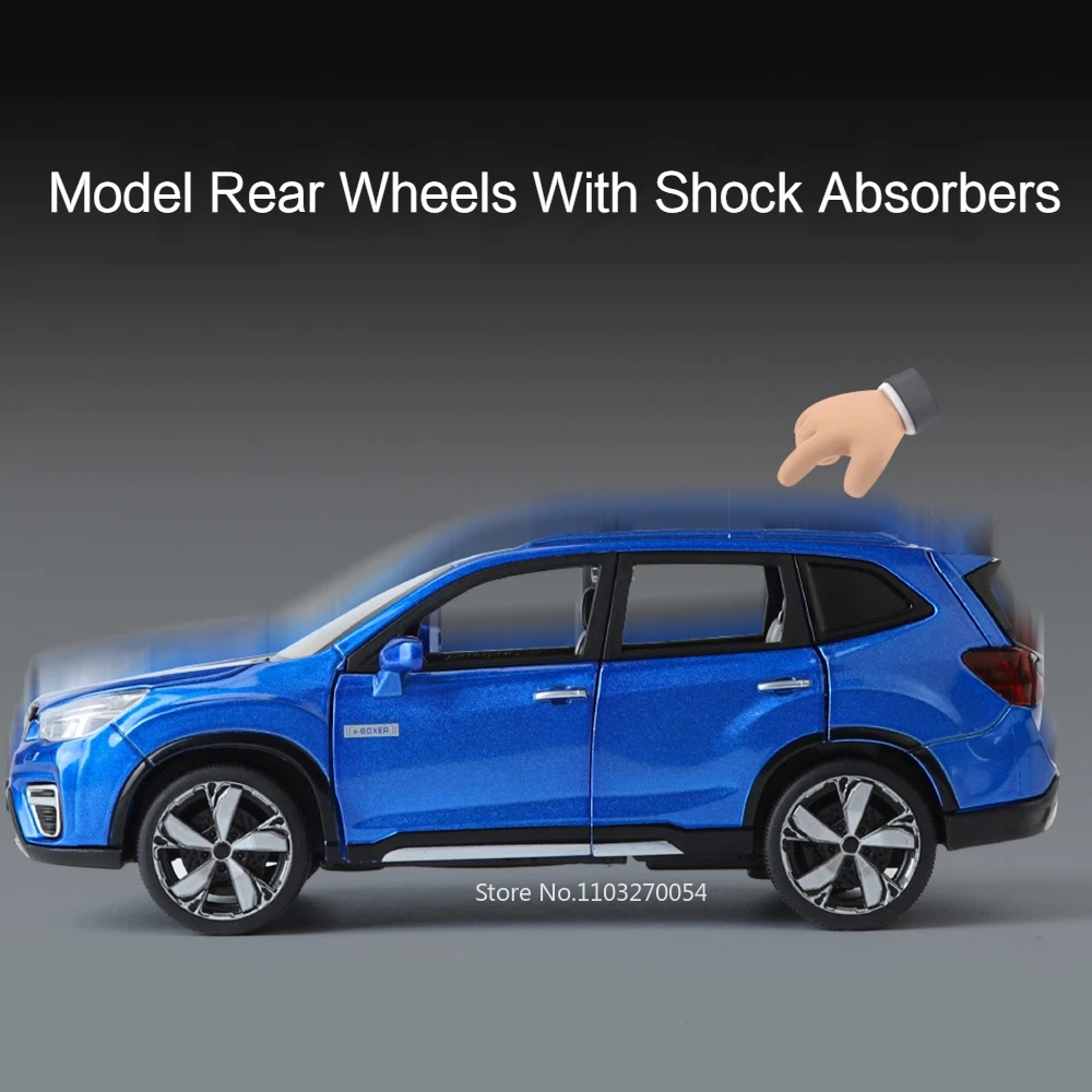 1/30 SUBARU Forester modelo de coche de juguete de aleación fundida SUV sonido luz extraíble 6 puertas abierta cuerpo de Metal neumático de goma juguete para regalo para chico