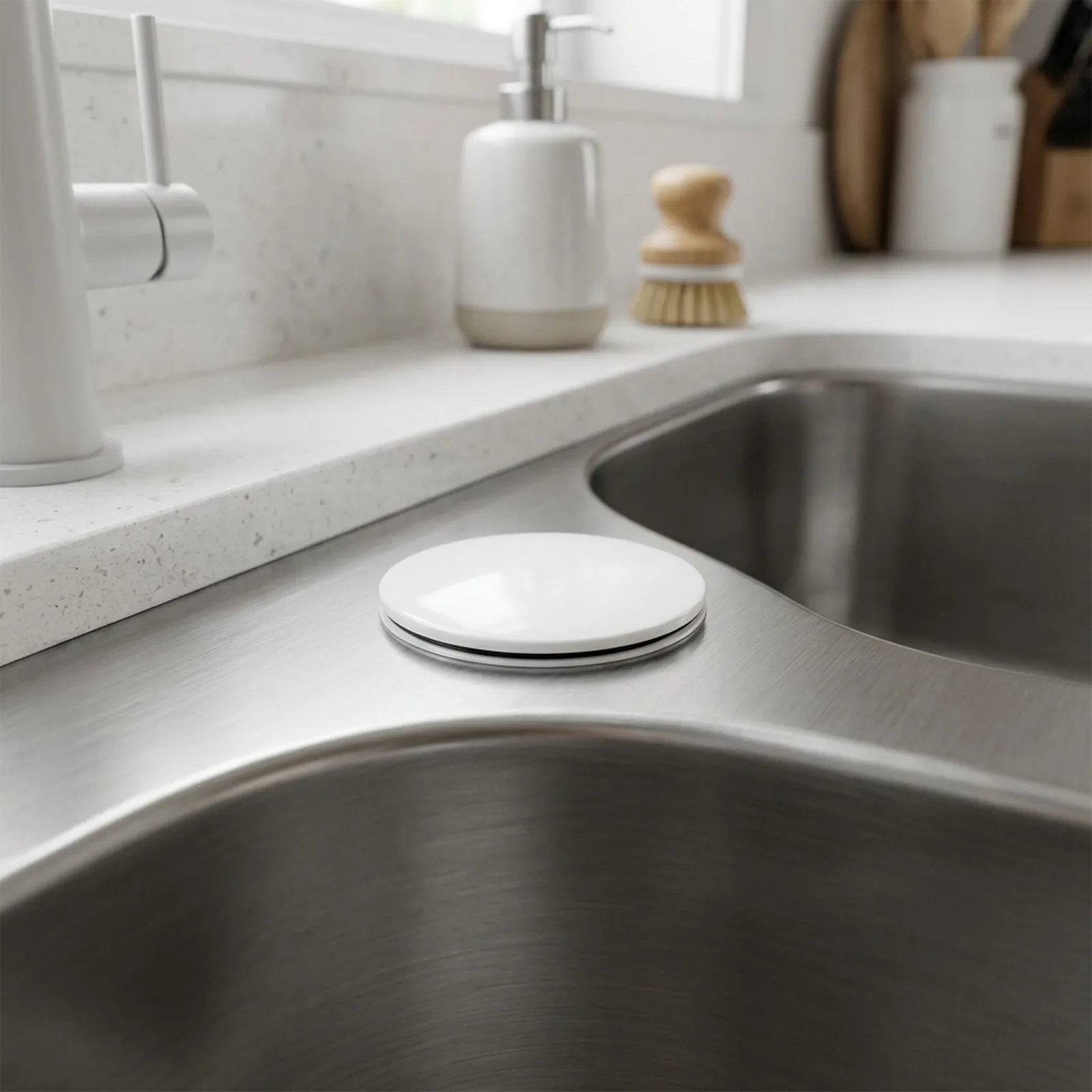 1pcs Plastic Sink Hole Leakproof Cover For Kitchen Ark Faucet Basin Sealed Tool Diameter 1.49in 1.69in Kitchen Fixtures