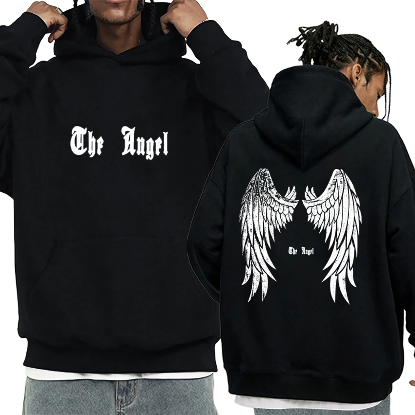 

Trend printed Graphic Angel's Wings pullovers Hoodie Unisex vintage harajuku streetwear Men Women Fleece Long sleeve Sweatshirt