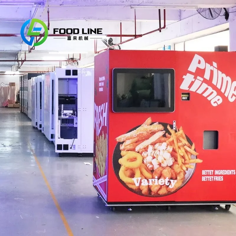 Automatic French Fries Making Vending Machine, Adjustable Frying Time Flexible Crispness Automatic French Fries Self‑Selling