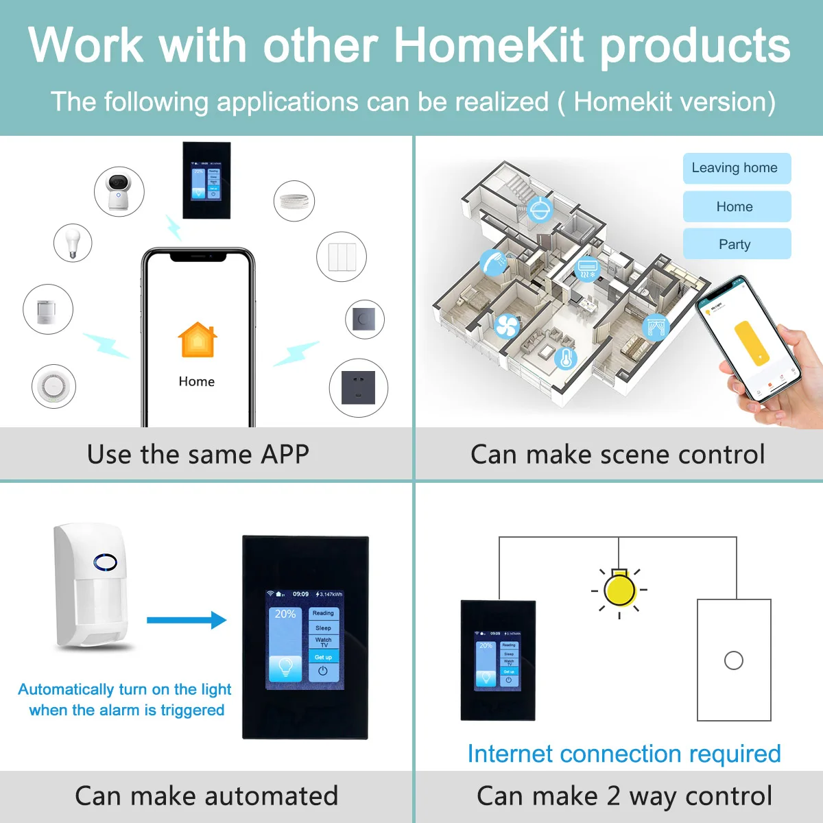 Lanbon Switch 8 Homekit 5 in 1 EU US Universal Smart Home التحكم المركزي لوحة زجاجية ذكية تعمل باللمس مفتاح الإضاءة الجدار
