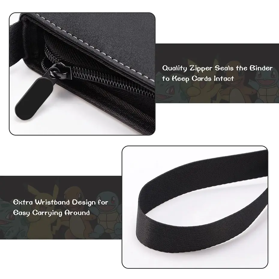 *New 400Pcs Card Album Binder Photocard PU Zipper Photo Album Carte Holder Collection Folder Letters For Pokemones Cards Hobby - view 4