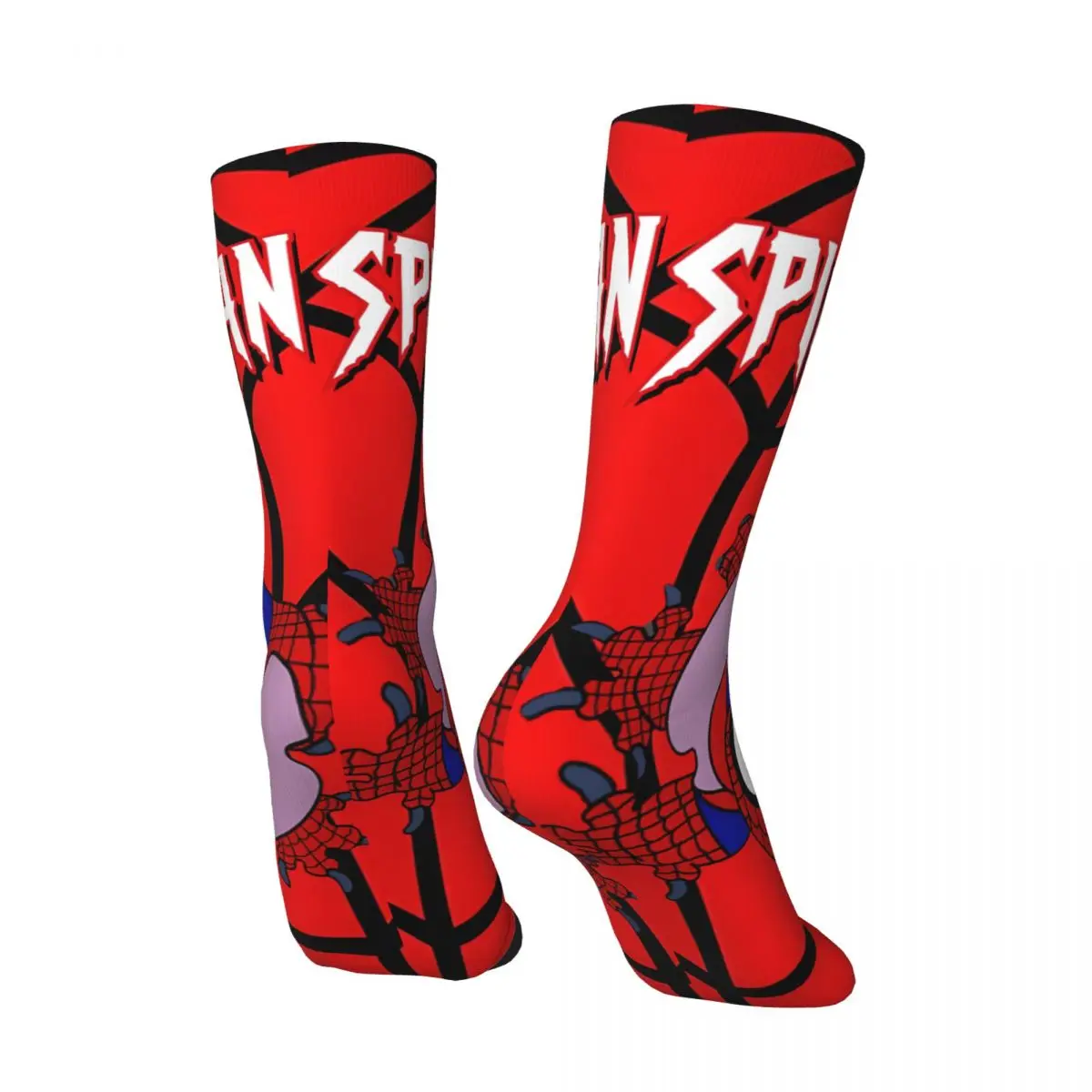 Happy Funny Signs Men's Socks Retro Harajuku Marvel Spider Man Hip Hop Novelty Seamless Crew Crazy Sock Gift Printed