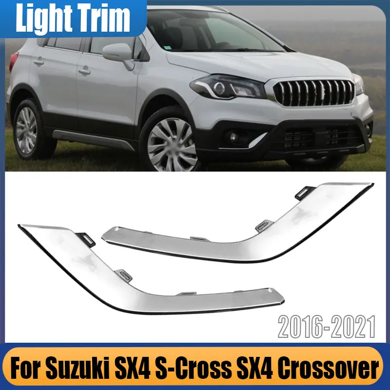 7175174R10-0PG 7176174R10-0PG For Suzuki SX4 S-Cross SX4 Crossover 2016-2021 Front Fog Light Lamp Chrome Trim Fog Cover Garnish