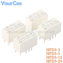 2PCS Signal Relay HFD3 HFD3-3 HFD3-5 HFD3-12 HFD3-24 DC 3V 5V 12V 24V 8 Pin Direct Insertion