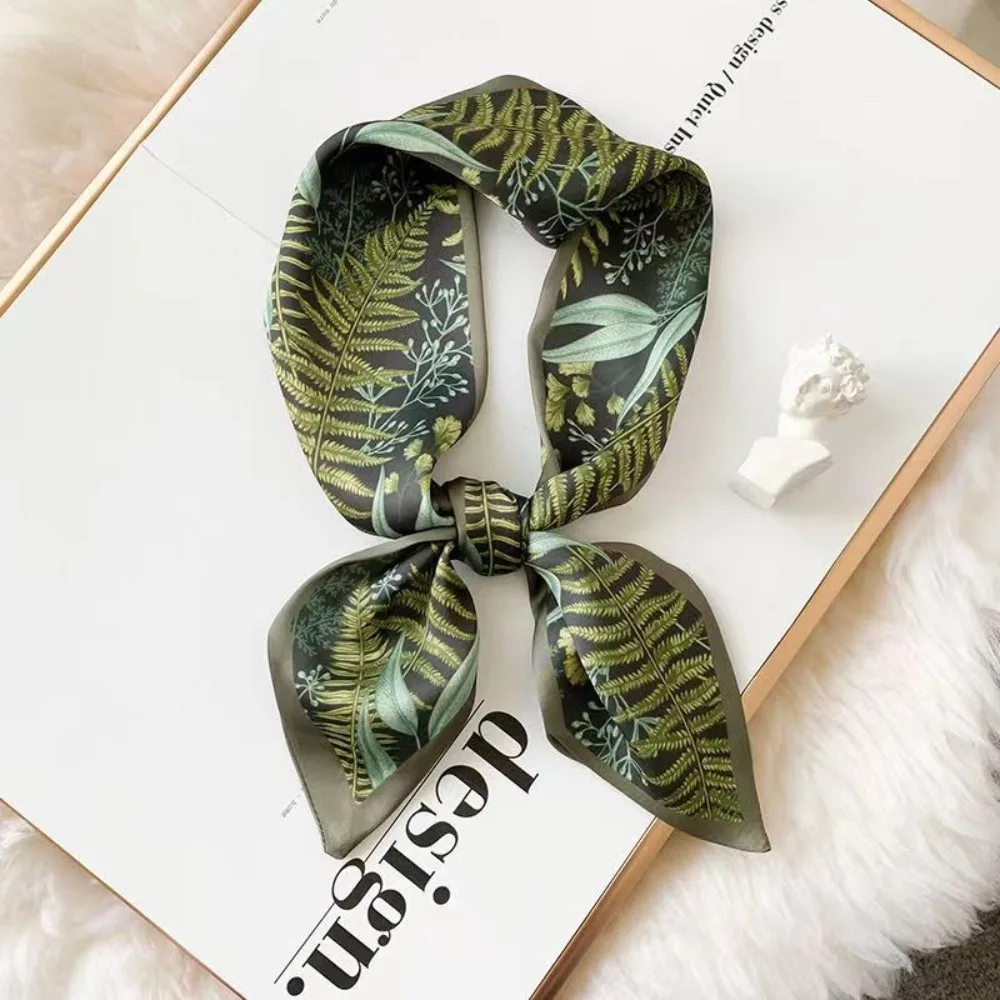 Neckerchief Camellia Scarves Textile ribbon Headband dacron Mid-Autumn Festival gift box scarf Plain weave Diagonal scarf