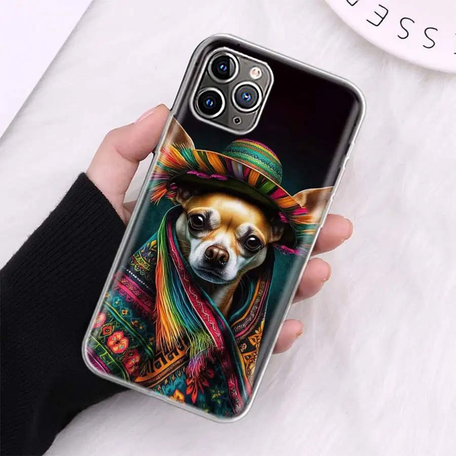 Chihuahua Dog Fashion Phone Case For Apple Iphone 12 Mini 14 13 15 Pro Max 11 X XS XR 16 Plus Cover Shell Coque