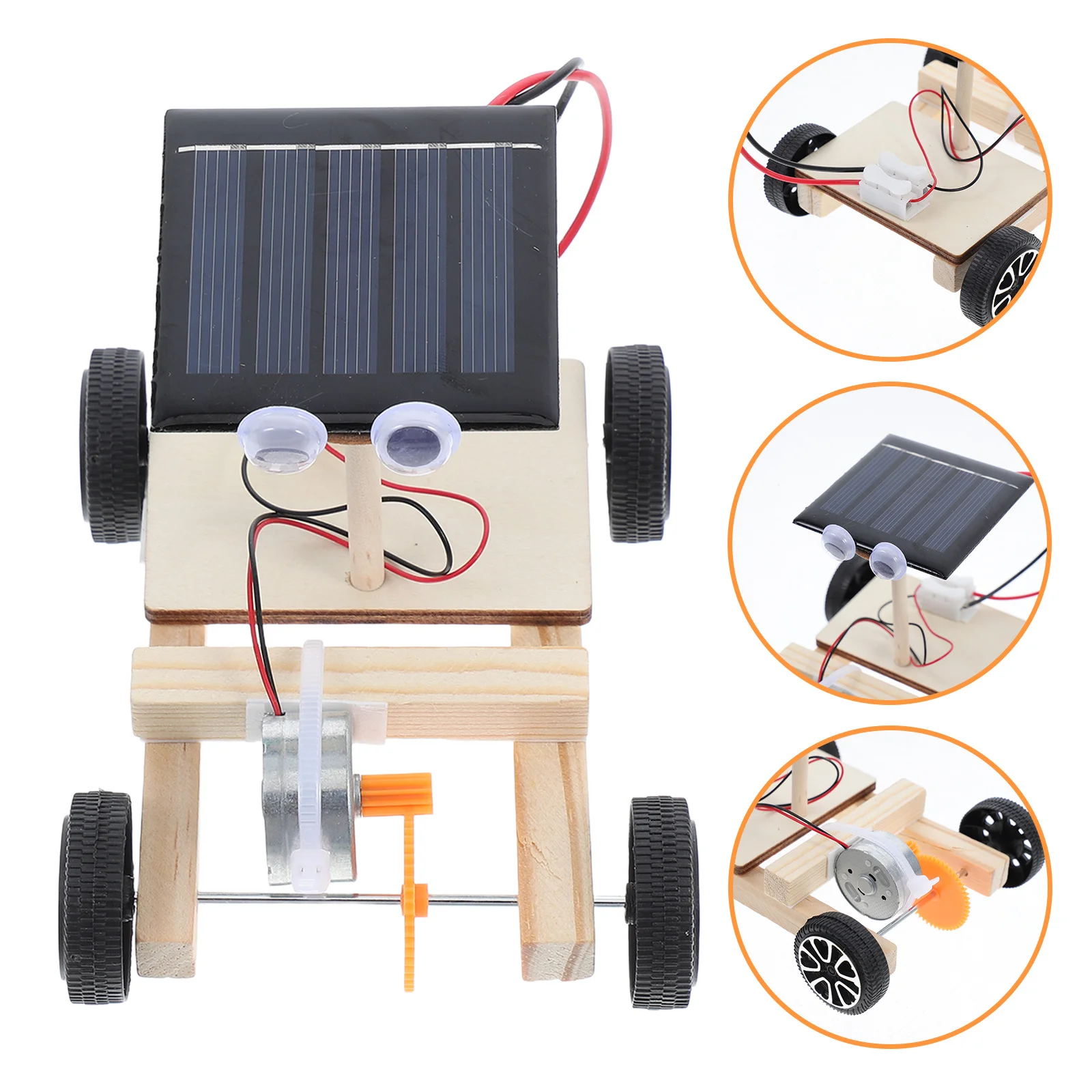 Solar Car Kit Mini Wooden DIY Assembly Scientific Educational Stem Project for Kids Creative Practice DIY Solar Car
