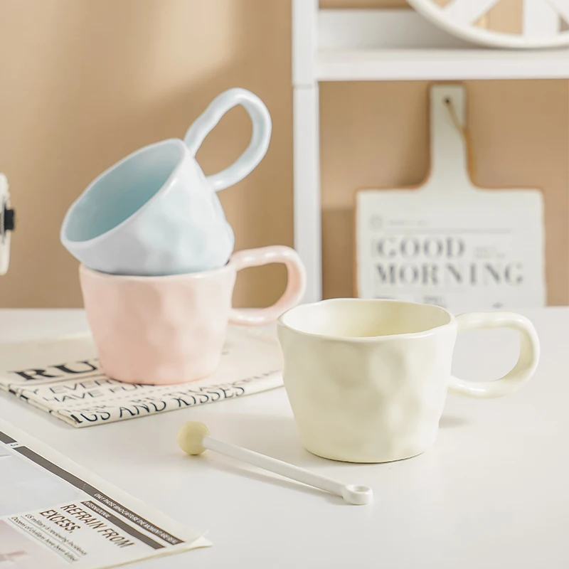 

Кружки Cerc для пар, для офиса, для завтрака, для женщин, для домашнего использования, простые, с высокой эстетической ценностью, милый дизайн, 400 мл