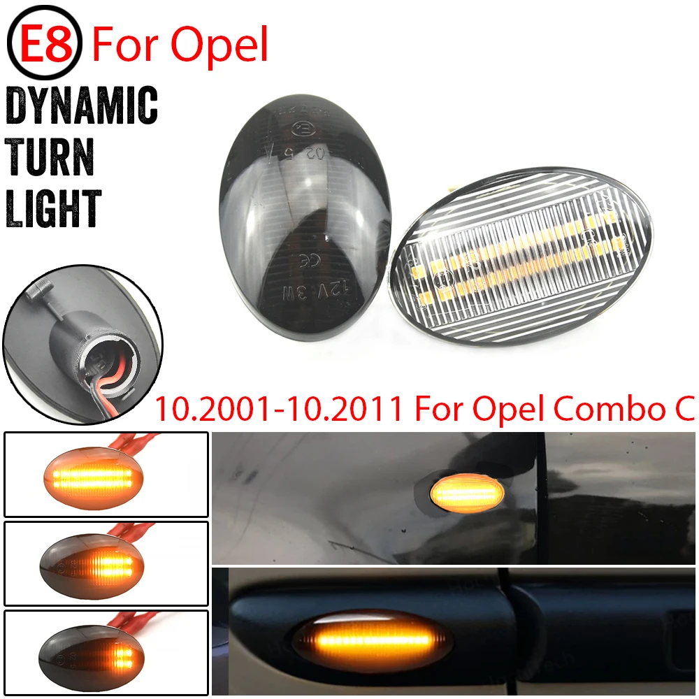 Para Opel Combo C B Tigra A Astra F Meriva A Corsa C B Sintra Vita Led luces de posición lateral dinámicas para coche indicador luz de señal de giro
