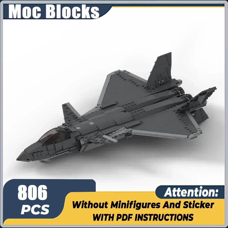 Moc Building Bricks Military Airplane Model Chengdu J-20 Fighter Technology Modular Blocks Gift Christmas Toys DIY Sets Assembly