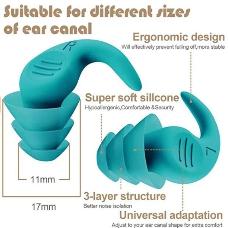 1 Pair Silicone Sleeping Spiral Ear Plugs Sound Insulation Ear Protection Earplugs Anti-Noise Plug for Travel Noise Reduction