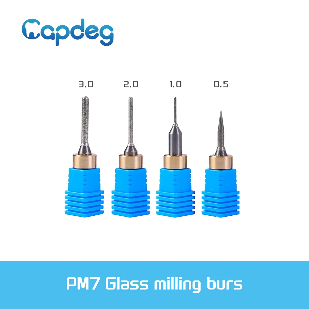 

CADCAM Emax Milling Burs for PM7 Machine Glass Ceramic Grinding Disilicate Lithium Cutting Tools 3.0/2.5/1.0/0.5mm