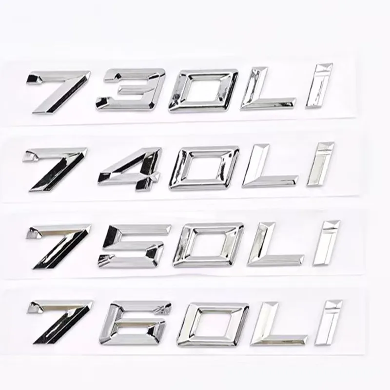 

ABS Car Rear Trunk Letters Logo Badge Emblem Sticker For BMW 7 Series 730Li 735Li 740Li 745Li 750Li 760Li E38 E65 E66 F01 F02