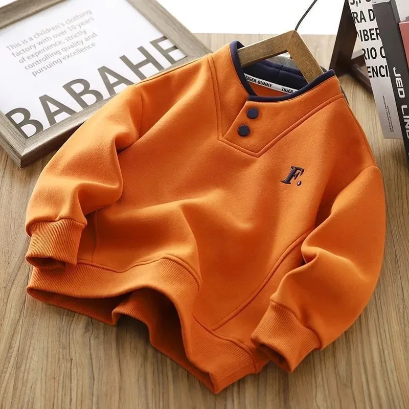 Children's Fashion Sweatshirt Boys Autumn Pullovers Kids Letter Tops Spring New Casual Loose Coat Teenage Sports Clothes