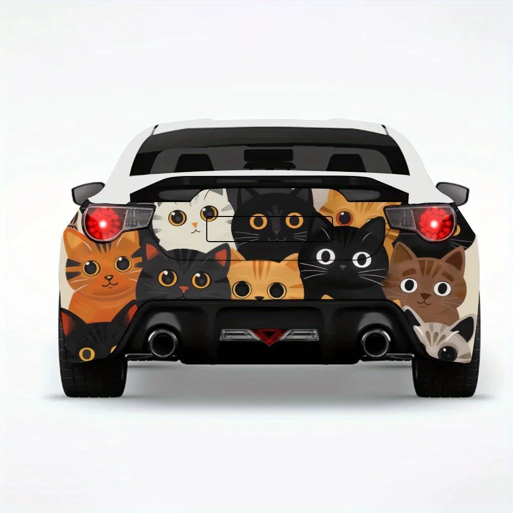 

Group of cats sticker, Vinyl Decal for Car Rear, Waterproof Self-Adhesive Vinyl Stickers for Vehicle Tail & Bumper, Decoration P