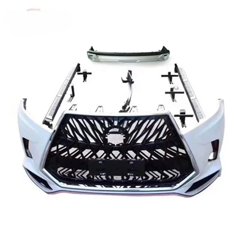 High Quality Car Bumpers for  Highlander 2015-2020 Upgrade Lx570 Style Front Bumper Rear Diffuser Side Skirts and Grille