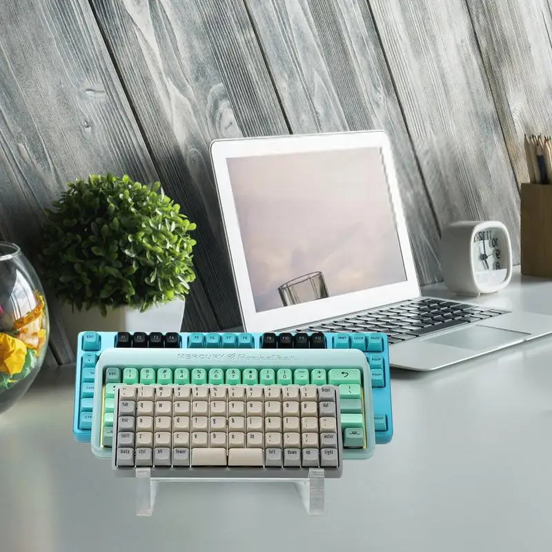 Universal Transparent Acrylic Mechanical Keyboard Display Stand Keyboard Keycap Storage Bracket With 3 Layers