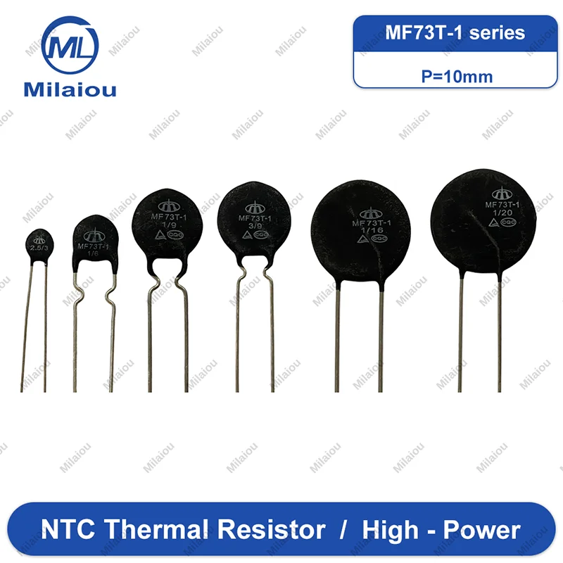 10PCS NTC Thermal Resistor MF73T-1 5Ω/12A  1Ω/16A 2Ω/14A 6Ω/11A 0.7Ω/16A 10Ω/8A 2.5Ω/13A  6.8Ω/10A 20Ω/7A 47Ω/5A  High Power