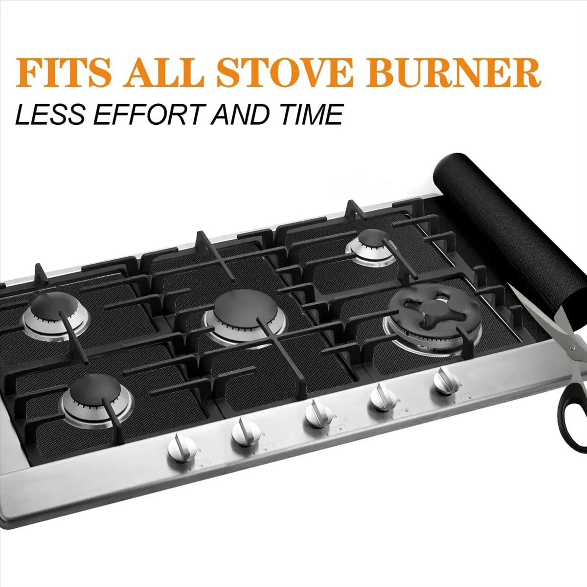 A78I 78 Inch Roll Large Copper Oven Liners for Bottom of Oven and PFOA Free, Thick Heavy Duty Non Stick Oven Mats Black
