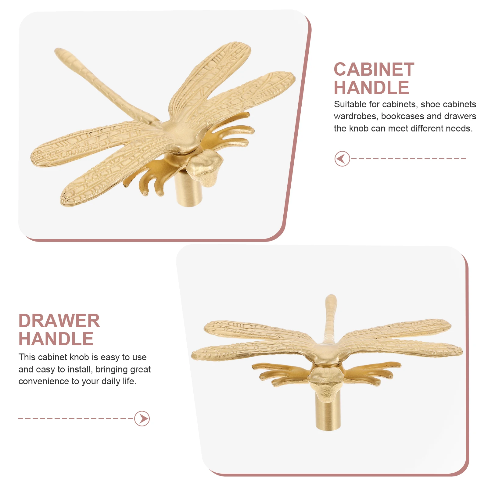

Brass Dragonfly Cabinet Knobs 79mm Furniture Pull H Wardrobe Drawer Hardware Accessories Pure Copper Shoe