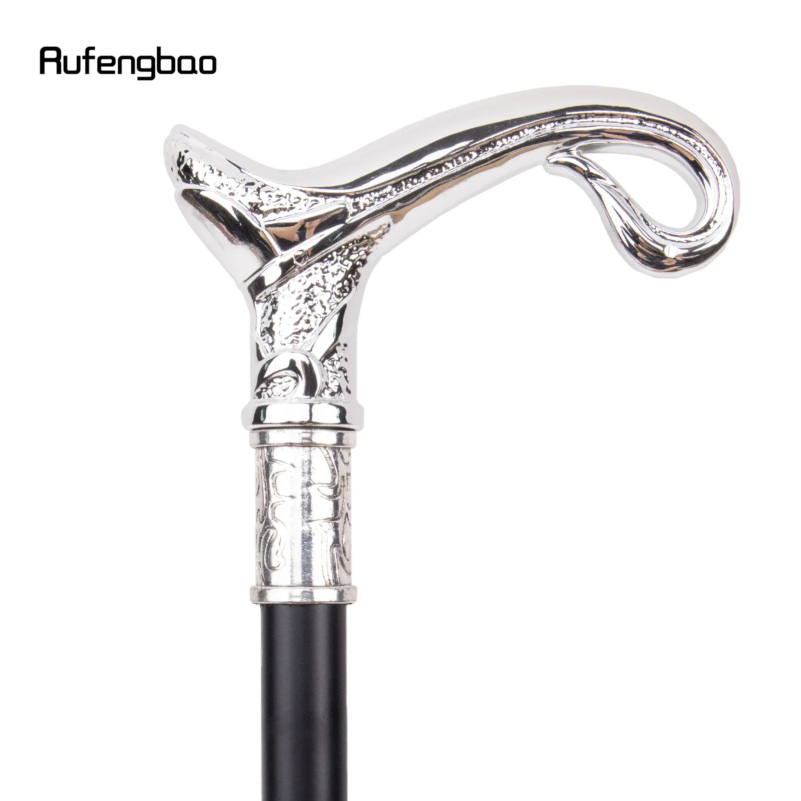 White Luxury Curve Line Type Walking Cane Fashion Decorative Walking Stick Gentleman Elegant Cosplay Cane Knob Crosier 93cm