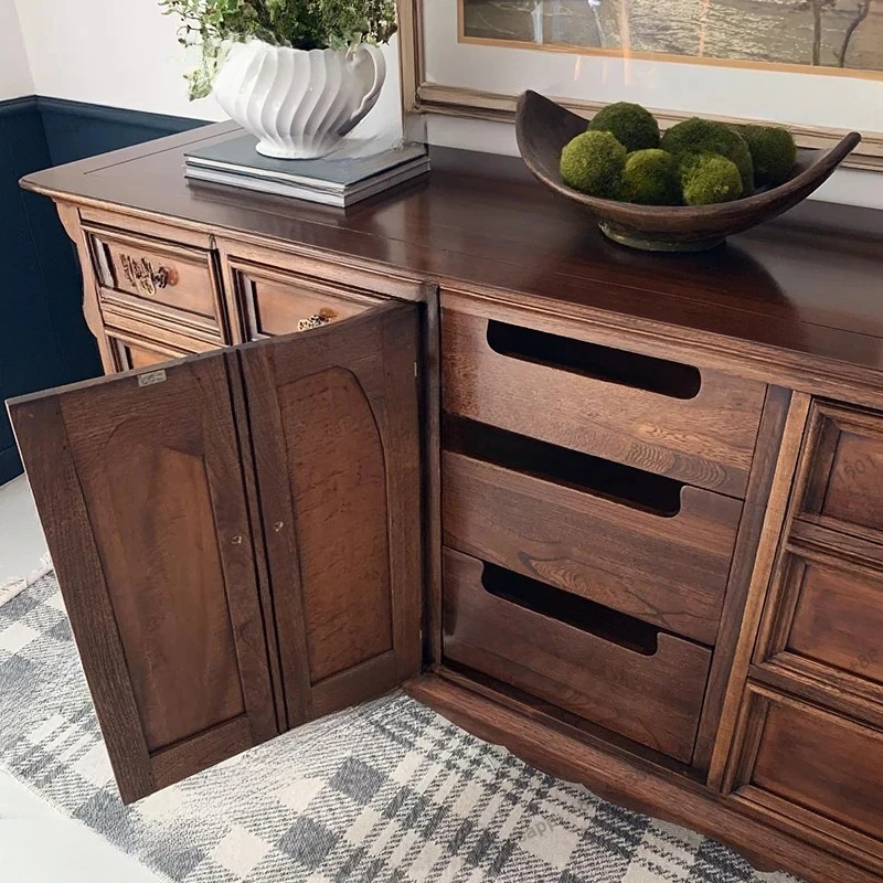 solid wood dining side cupboard living room porch cabinet  old dining room storage cabinet bedroom