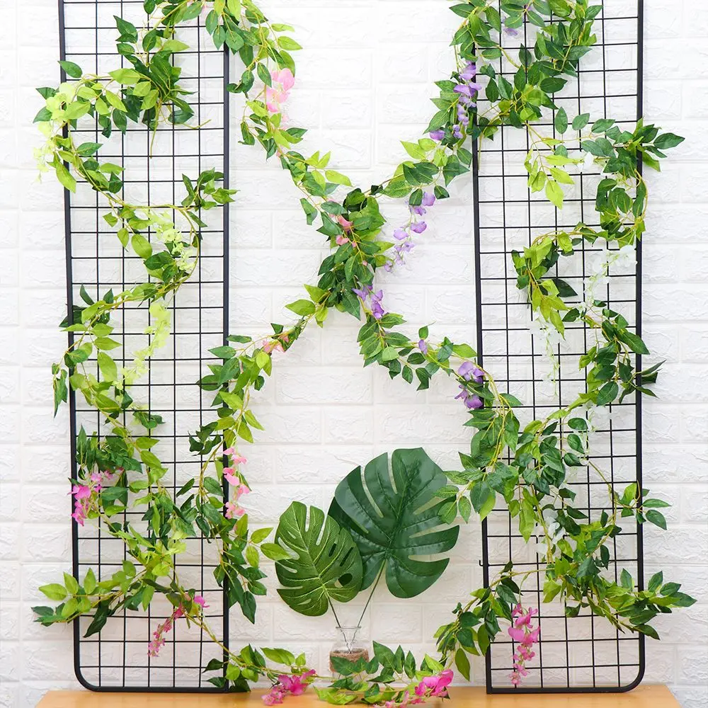 Fences Green Leaves Home Decor Wedding Decoration Fake Ivy Vine Artificial Flowers Wisteria Plant Foliage Trailing Flower