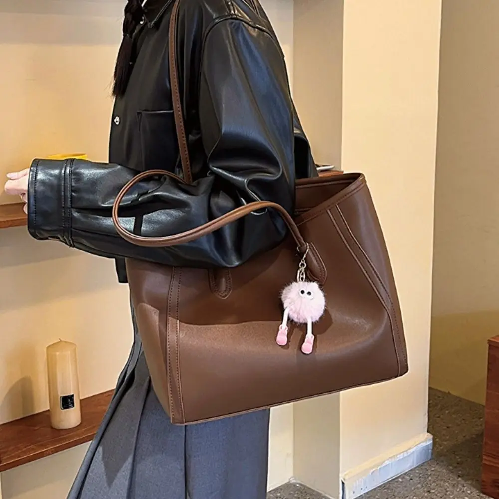 

Portable Korean Style Pu Tote Bag Handbag Pure Color Underarm Bag All-match PU Leather Shoulder Bag Travel