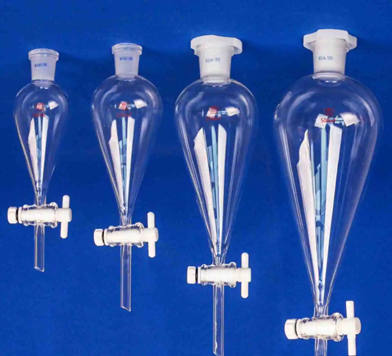 30-1000ml 19/26 24/29 29/32 Joint Borosilicate Glass PTFE Stopcock Chemistry Laborotary Glass Pear Shaped Separatory Funnel