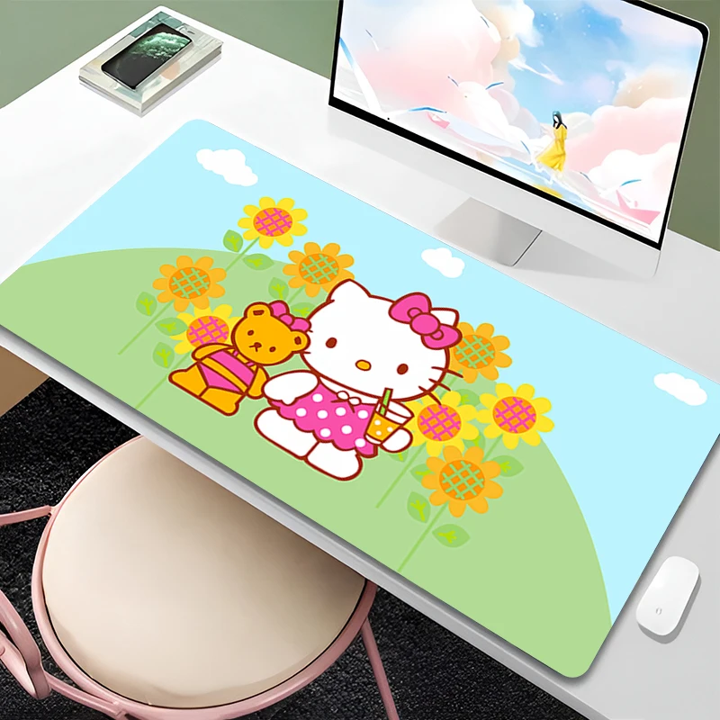 

Large Gaming Customized Mouse pad Hello Kitty Office desk mat Game keyboard pad Desk Mats Home Decor Sanrio Girl style Mousepad