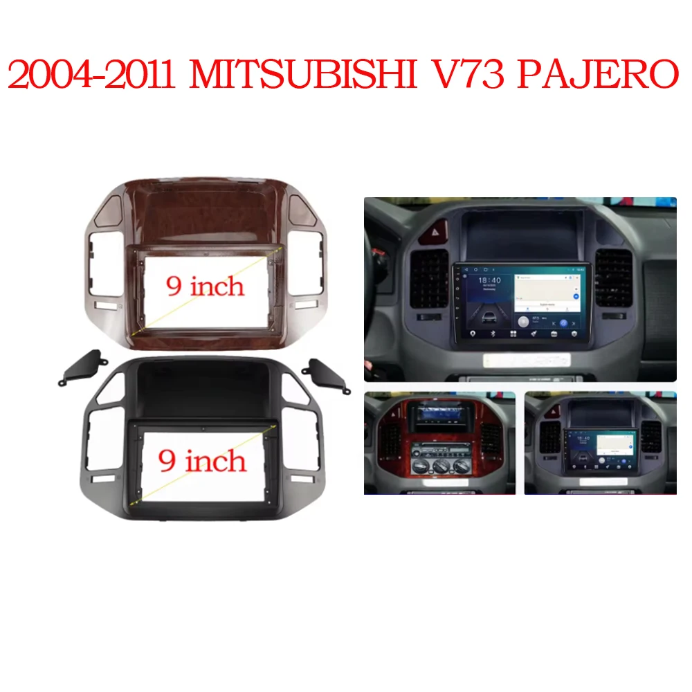 car DVD Radio Android Stereo dashboard screens screen video player Harness cable frame For 2004-2011 MITSUBISHI PAJERO V73 9INCH