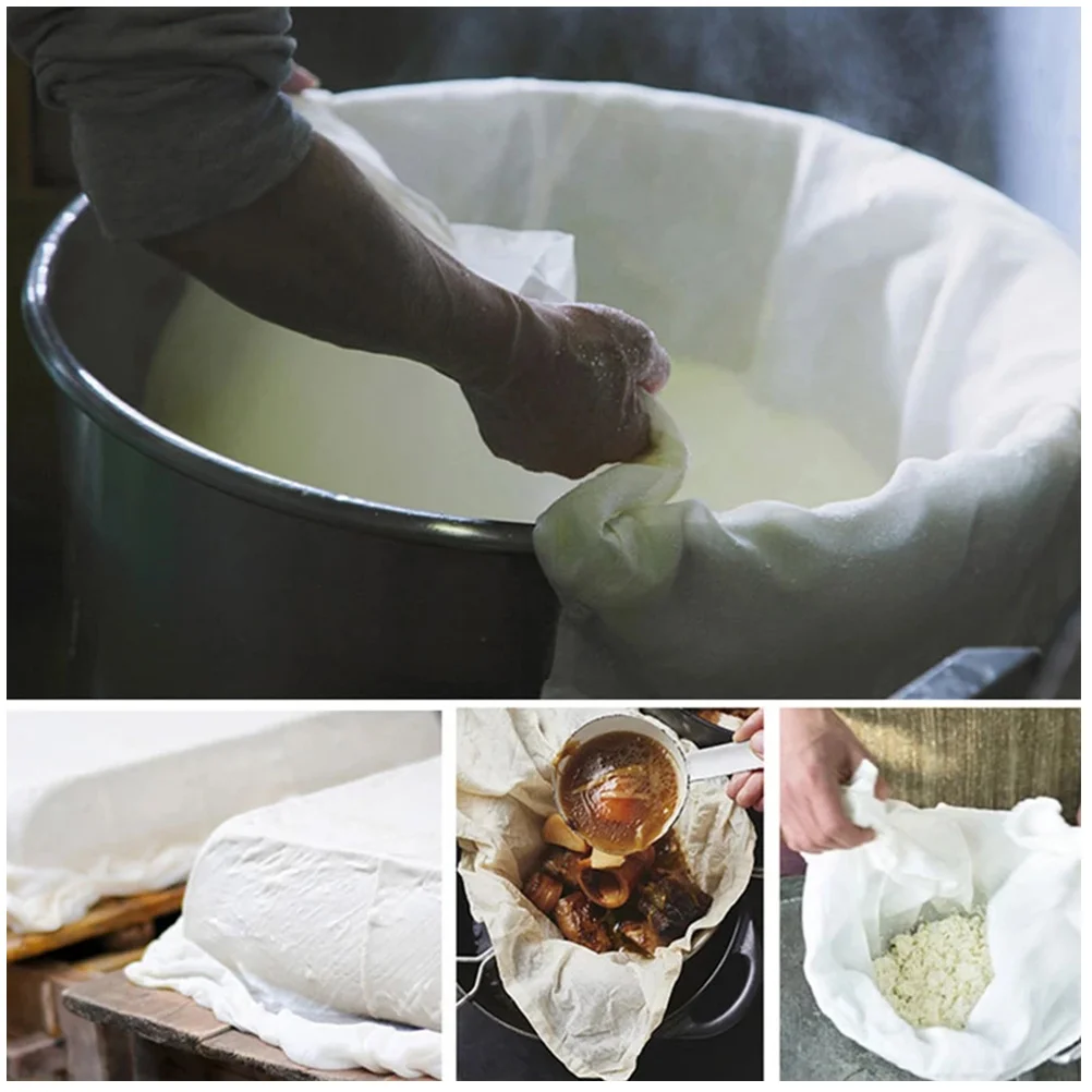 

2pcs Reusable Cheese Cloths Unbleached Muslin Strainer For Yogurt Tofu Oil Filtering Kitchen Baking Canning Broth Steaming
