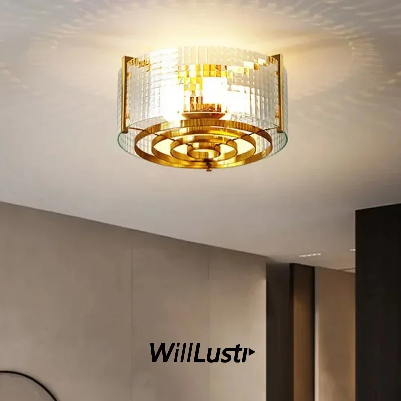 

Iron Ceiling Lamp American Style Glass Light Hotel Store Office Study Dining Living Room Bedroom Creative Luxury Lighting