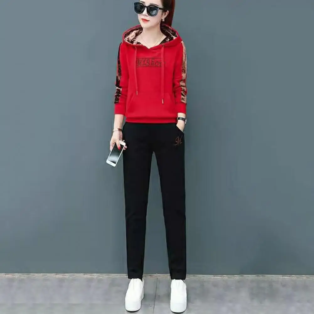 2023 Autumn Winter New Women's Casual Sweat Suit Fashion Plush Thickened Hooded Tops Waistcoat Pants 3 Three Piece Set For Women