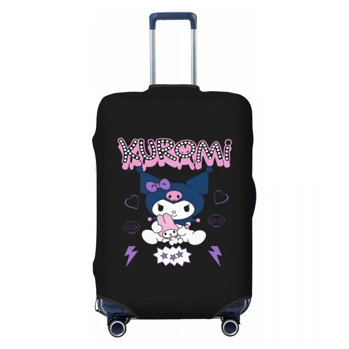 

Пользовательский чехол для багажа Sanrio Anime Kuromi, милый защитный чехол для чемодана, костюм для 18-32 дюймов