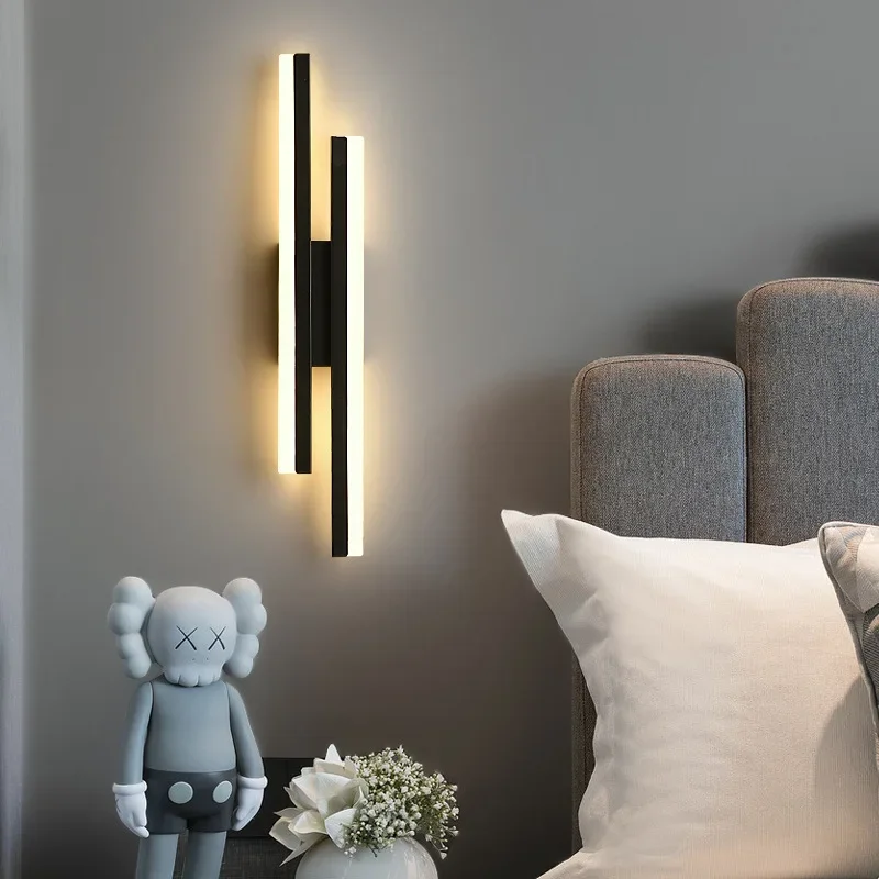 Moderna lampada da parete a LED striscia lunga per soggiorno sfondo camera da letto comodino applique da parete applique per interni decorazioni per la casa apparecchio di illuminazione