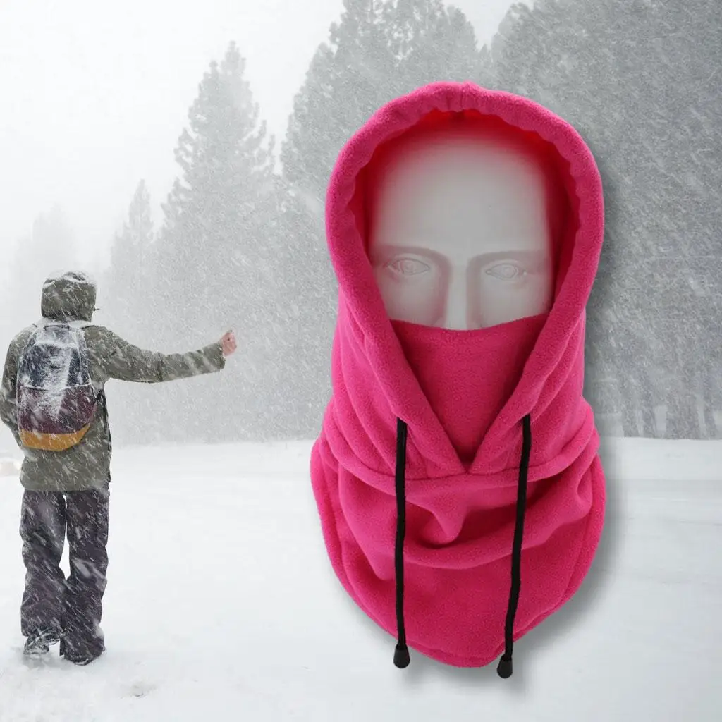 Windproof Ski Mask Hat Thick Fleece Hood Scarf Neck Protector for Outdoor Biking Hunting