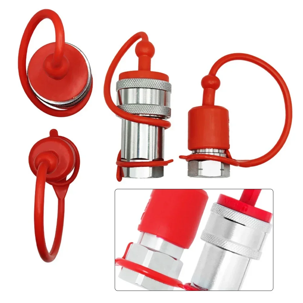 Hydraulic Coupler Fittings 12 14 38 NPT ISO7241A with Dust Cap for Reliable Performance in Construction and Agriculture