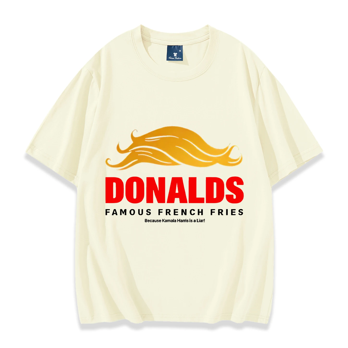 Donalds famosas batatas fritas engraçado trump manga curta camiseta masculina/feminina camisetas casuais vintage