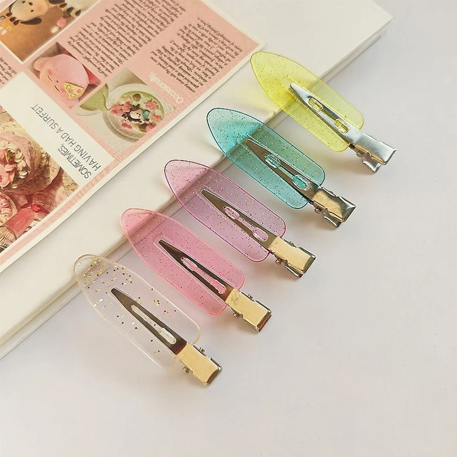 20PCS Glitter Transparent Hair Clips Candy Color Seamless Makeup Tools Bangs Hairpin Hair Accessories for Women Girls