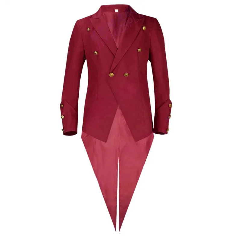 Xixixi hombres mujeres traje victoriano Medieval esmoquin Frac Príncipe gótico Steampunk gabardina Vintage rojo vestido traje abrigo Hal