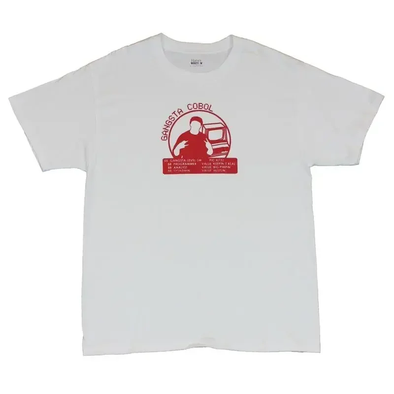 Gangsta Cobol Adult New T Shirt Stats of an Old School Programmer Logo
