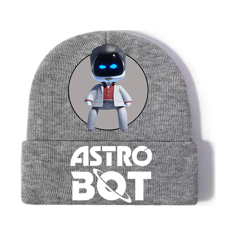 Astro Bot Game Cartoon Print Cap for Children, Cute Anime Hat, Kawaii Gifts, Warmth Sauna Gear, Fashion, Birthday Party, Winter