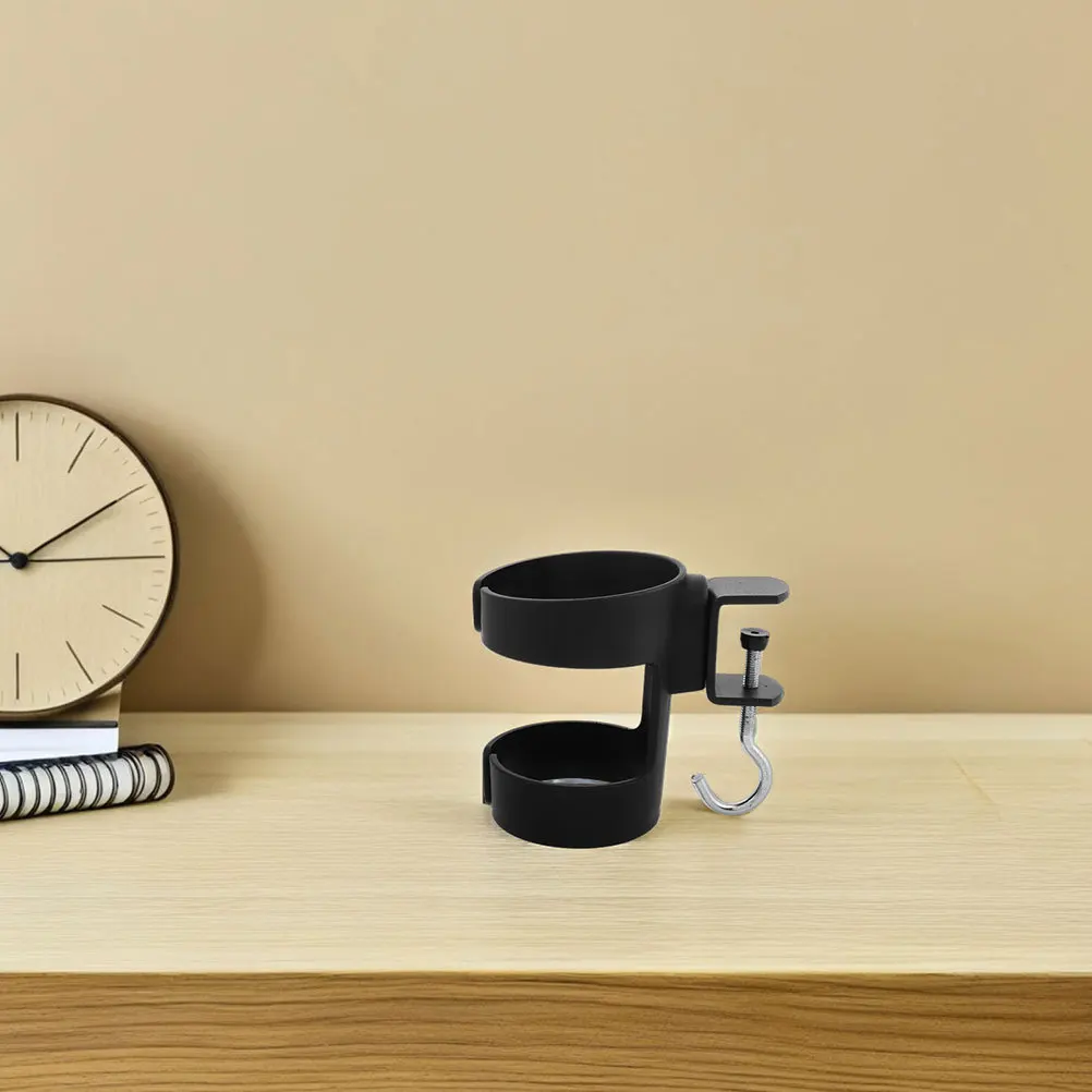 

2Pcs Clamp on Cup Holder Material Stable Design Desk Drink Organizer for Water Bottles and Coffee Mugs