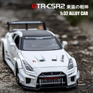 1:32 GTR CSR2 시뮬레이션 자동차 모델 금속 다이 캐스트 및 장난감 차량 합금 장식 장난감 글로벌 한정판 어린이 소년 장난감 12 최고의 판매 핫 휠 Subaru WRX STI -№11
