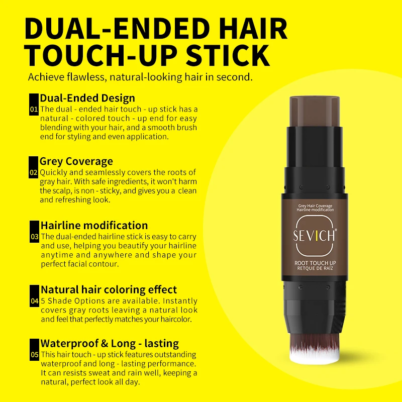 Hair Hairline Powder Hair Dye Stick Waterproof Shadow Color Root Cover Up Concealer Hair Coloring Cover White Hairs Hairline Pen