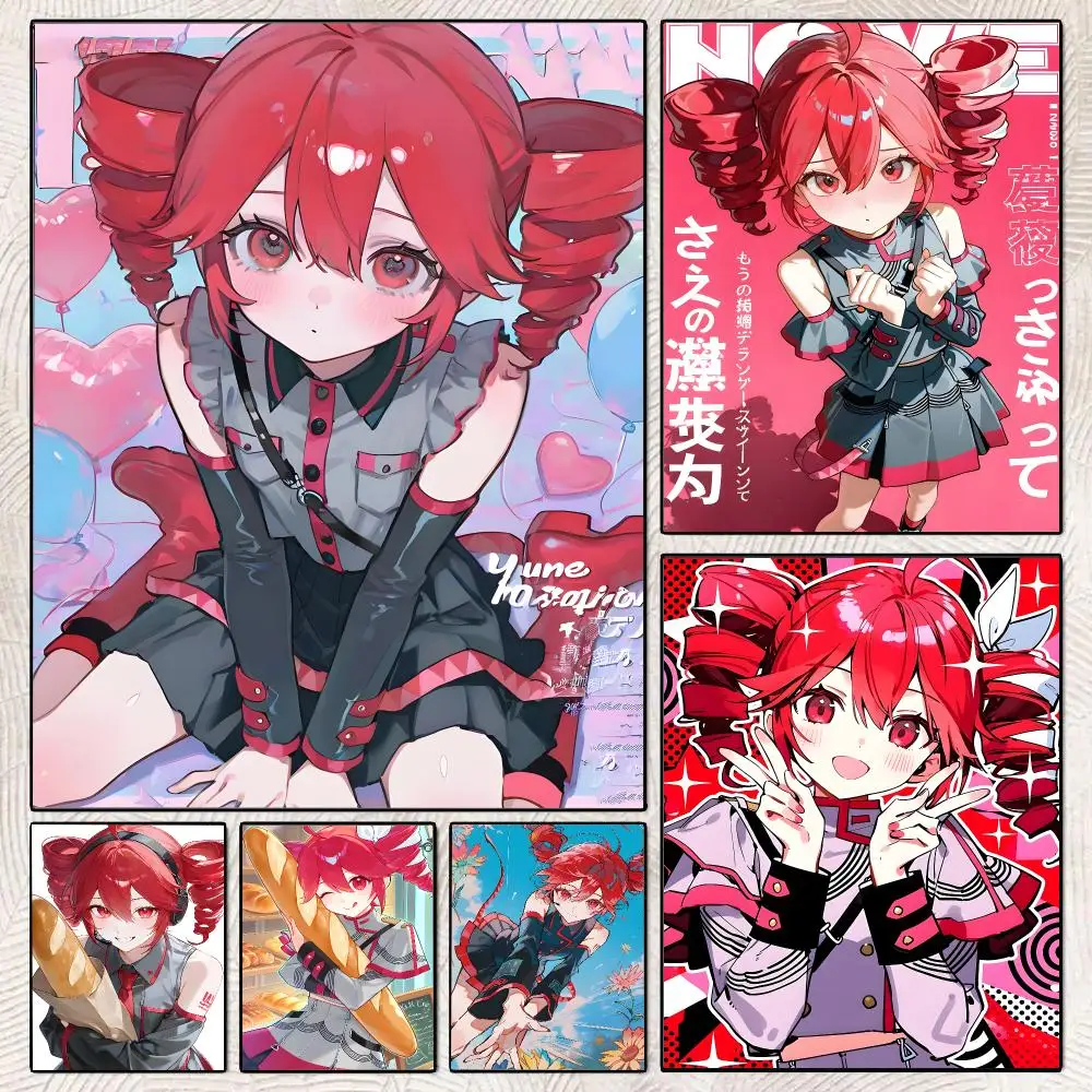 Virtual Singer V-Vocaloid Kasane Teto Poster Decorative Wall Art Stickers Mural For Home Living Room Hallway Decor Gift